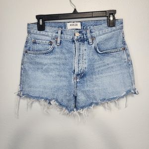 Agolde Parker Jean Short Mid-rise denim cut-off shorts size 25